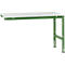 Green workbench table with gray tabletop. The table has a rectangular shape.