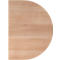 Section of a light brown, round piece of wood with grain.