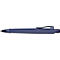 Blauwe Faber-Castell balpen, met clip en geribbelde gripzone. Opschrift 'Faber-Castell'.