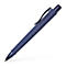 Blauwe Faber-Castell balpen, diagonaal op een witte achtergrond.