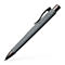 Gray Faber-Castell ballpoint pen with clip and lettering. The pen has a ribbed grip zone.