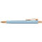 Light blue Faber-Castell ballpoint pen with golden accents. The pen has a clip and the Faber-Castell logo is visible.