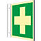 Fahnenschild mit Erste Hilfe-Symbol