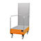 Fahrbare Auffangwanne mit Lochplattenwand, aus Stahl, Kapazität 2 x 200-Liter Fässer, orange lackiert
