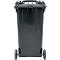 Fahrbare Mülltonne SSI Schäfer GMT eXtra, 240 l, EN 840, vorbereitet für Chipaufnahme, Ziehgriff, 90 % Recycling-Kunststoff, schwarz-schwarz