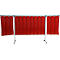 Fahrbare Schutzwand mit Lamellen, 3-tlg., rot