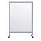 Fahrbarer Spuckschutz-Teiler Modell B, Acrylglas, Dicke 3 mm, B 1200 x T 390 x H 1800 mm, mit Rollen