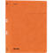 An orange Falken file folder, featuring the text "Falken" and perforated for punching.