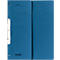 Blue Falken folder, open. Lines for notes and the brand name are on the front. The folder is on a white background.