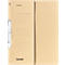 Beige Falken folder, opened. With lines for labeling, metallic lever closure, and the word 'FALKEN'.