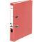 Red file folder with white spine label. Left side with the Falken logo. 2 holes for lever mechanism.