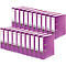 Rows of purple ring binders, some open. The labels read "FALKEN".