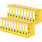 Yellow folders with white labels that say 'Falken'.