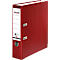 Red Falken brand file folder, with white spine label and metal clips for opening.