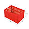 Faltbox im EURO-Maß FK 643-61, ohne Deckel, 60 l, rot