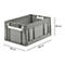 Faltkasten im EURO-Maß ECT 6285 GL, ohne Deckel, 55,8 l, grau