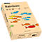 Eine Packung farbiges Papier "Rainbow" mit bunten Fischmotiven. Aufdrucke: Rainbow, 80 A4 500.