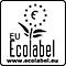 Schwarz-weißes Logo des EU-Ecolabels mit einer Blume und einem Euro-Symbol.