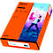 Eine Packung farbiges Papier von Tecno Colors, orange, mit einer Person in Bewegung im Hintergrund.