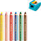 Farbstift Staedtler Buddy, 3 in 1, Kartonetui, 6 sortierte Farben + Spitzer