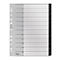 Farde à onglets Leitz® Recycle, A4, inscriptible, perforation universelle, 100 % recyclable, plastique, noir, onglets 1-12