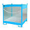Fass-Stapelpalette Bauer FSP-4 G, Spritzschutzwand 3-seitig, Kap. 4 x 200 l Fässer, blau