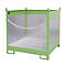 Fass-Stapelpalette Bauer FSP-4 G, Spritzschutzwand 3-seitig, Kap. 4 x 200 l Fässer, grün
