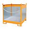 Fass-Stapelpalette Bauer FSP-4 G, Spritzschutzwand 3-seitig, Kap. 4 x 200 l Fässer, orange