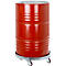 Fassroller, Stahl verzinkt, Ø 610 x H 160 mm, 4 Kunststoff-Lenkrollen, für 250 l Fässer, bis 410 kg