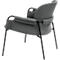 Fauteuil CLOTH Meet by Paperflow - 1 place - avec accoudoirs - l. 700 x P 535 x H 690 mm - tube d'acier noir - tissu polypropylène - anthracite