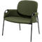 Fauteuil CLOTH Meet by Paperflow - 1 place - avec accoudoirs - l. 700 x P 535 x H 690 mm - tube d'acier noir - tissu polypropylène - vert