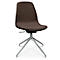 Fauteuil de conférence Topstar Sitness Life 1.1, pivotant/assis réglable en hauteur, sans accoudoirs, L 460 x P 390 x H 450-480 mm, piétement 4 branches, alu poli &amp; tissu, d.marron