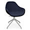 Fauteuil de conférence Topstar Sitness Life 2.0, pivotant/assis réglable en hauteur, accoudoirs, L 450 x P 390 x H 440-470 mm, piétement 4 branches, alu mat &amp; tissu, d.bleu