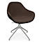 Fauteuil de conférence Topstar Sitness Life 2.0, pivotant/assis réglable en hauteur, accoudoirs, L 450 x P 390 x H 440-470 mm, piétement 4 branches, alu mat &amp; tissu, d.marron