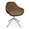 Fauteuil de conférence Topstar Sitness Life 2.0, pivotant/assis réglable en hauteur, accoudoirs, L 450 x P 390 x H 440-470 mm, piétement 4 branches, alu mat &amp; tissu, h.marron