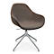 Fauteuil de conférence Topstar Sitness Life 2.0, pivotant/assis réglable en hauteur, accoudoirs, L 450 x P 390 x H 440-470 mm, piétement 4 branches, alu mat &amp; tissu, marron