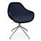 Fauteuil de conférence Topstar Sitness Life 2.0, pivotant/assis réglable en hauteur, accoudoirs, L 450 x P 390 x H 440-470 mm, piétement 4 branches, alu poli &amp; tissu, d.bleu
