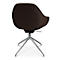 Fauteuil de conférence Topstar Sitness Life 2.0, pivotant/assis réglable en hauteur, accoudoirs, L 450 x P 390 x H 440-470 mm, piétement 4 branches, alu poli &amp; tissu, d.marron