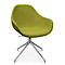 Fauteuil de conférence Topstar Sitness Life 2.0, pivotant/assis réglable en hauteur, accoudoirs, L 450 x P 390 x H 440-470 mm, piétement 4 branches, alu poli &amp; tissu, jaune