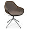 Fauteuil de conférence Topstar Sitness Life 2.0, pivotant/assis réglable en hauteur, accoudoirs, L 450 x P 390 x H 440-470 mm, piétement 4 branches, alu poli &amp; tissu, marron