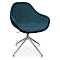 Fauteuil de conférence Topstar Sitness Life 2.0, pivotant/assis réglable en hauteur, accoudoirs, L 450 x P 390 x H 440-470 mm, piétement 4 branches, alu poli &amp; tissu, pétrole