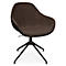 Fauteuil de conférence Topstar Sitness Life 2.0, pivotant/assis réglable en hauteur, accoudoirs, L 450 x P 460 x H 440-470 mm, piétement 4 branches, alu noir mat &amp; tissu, d.marron