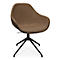 Fauteuil de conférence Topstar Sitness Life 2.0, pivotant/assis réglable en hauteur, accoudoirs, L 450 x P 460 x H 440-470 mm, piétement 4 branches, alu noir mat &amp; tissu, h.marron