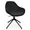 Fauteuil de conférence Topstar Sitness Life 2.0, pivotant/assis réglable en hauteur, accoudoirs, L 450 x P 460 x H 440-470 mm, piétement 4 branches, alu noir mat &amp; tissu, noir