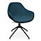 Fauteuil de conférence Topstar Sitness Life 2.0, pivotant/assis réglable en hauteur, accoudoirs, L 450 x P 460 x H 440-470 mm, piétement 4 branches, alu noir mat &amp; tissu, pétrole