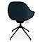 Fauteuil de conférence Topstar Sitness Life 2.0, pivotant/assis réglable en hauteur, accoudoirs, L 450 x P 460 x H 440-470 mm, piétement 4 branches, alu noir mat &amp; tissu, pétrole