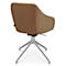 Fauteuil de conférence Topstar Sitness Life 2.1, pivotant/assis réglable en hauteur, accoudoirs, L 350-480 x P 460 x H 460-490 mm, piétement 4 branches, alu mat &amp; tissu, h.marron
