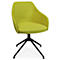 Fauteuil de conférence Topstar Sitness Life 2.1, pivotant/assis réglable en hauteur, accoudoirs, L 350-480 x P 460 x H 460-490 mm, piétement 4 branches, alu noir mat &amp; tissu, jaune