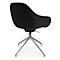 Fauteuil de conférence Topstar Sitness Life 2.1, pivotant/assis réglable en hauteur, accoudoirs, L 350-480 x P 460 x H 460-490 mm, piétement 4 branches, alu poli &amp; tissu, anthr.