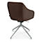 Fauteuil de conférence Topstar Sitness Life 2.1, pivotant/assis réglable en hauteur, accoudoirs, L 350-480 x P 460 x H 460-490 mm, piétement 4 branches, alu poli &amp; tissu, d.marron